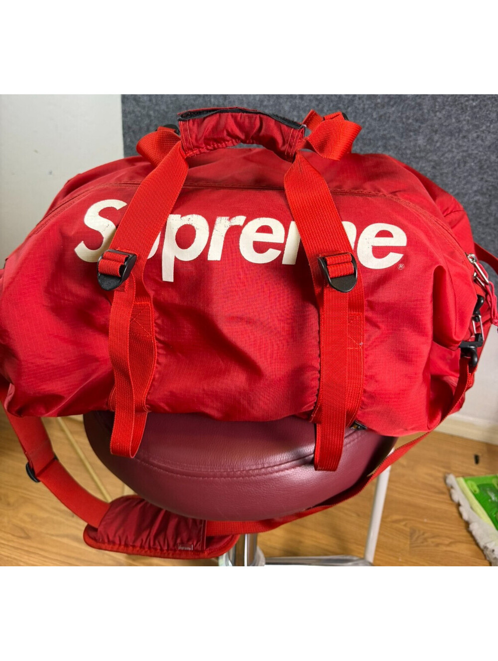 Supreme Red Duffel Bag / Backpack – Cordura Fabric – Not Verified – Read